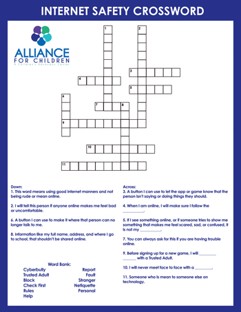 Internet Safety Crossword