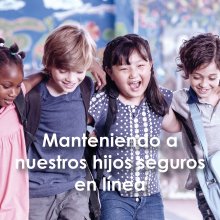 Children with their arms around each other, Manteniendo a nuestros hijos seguros en línea
